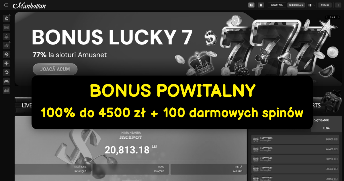 Manhattan Casino Polska: Sloty online z bonusem 100% do 2000 PLN