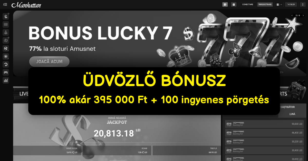 Manhattan Casino - Online Nyerőgépek 2000 HUF Bónusszal