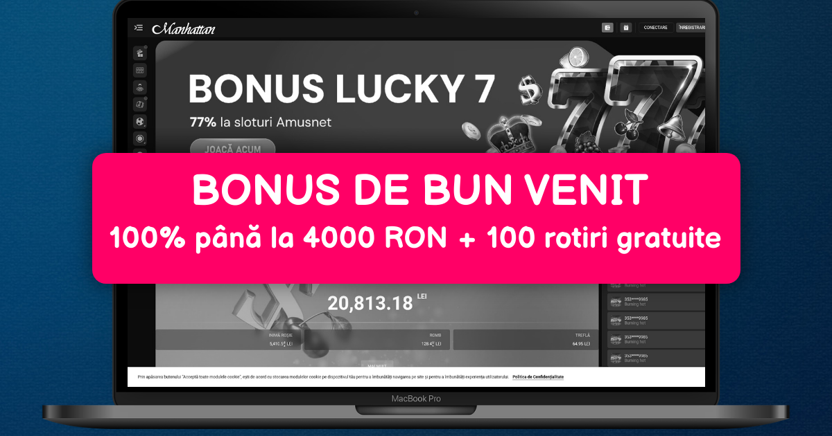 Manhattan Casino România: Sloturi online cu bonus 2000 RON